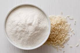 rice flour made by grinding rice in grinder used to get glowing skin